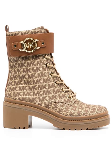 michael kors brown leather flat boots|michael kors wedge ankle boots.